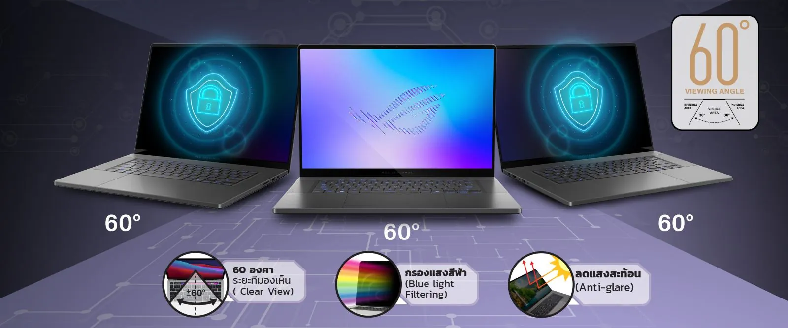 ฟิล์มกันมอง Privacy มุม 60 องศา สำหรับองค์กร โดย MAXIMUM